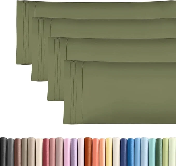 Safe Body Pillowcases Set of 4-20×54 Long Body Pillow Case – Soft Body Pillow Cover for Sleeping amp Side Sleepers – Comfy Breathable amp Fade – Machine Washable w Envelope Enclosure – Sage Green Refined