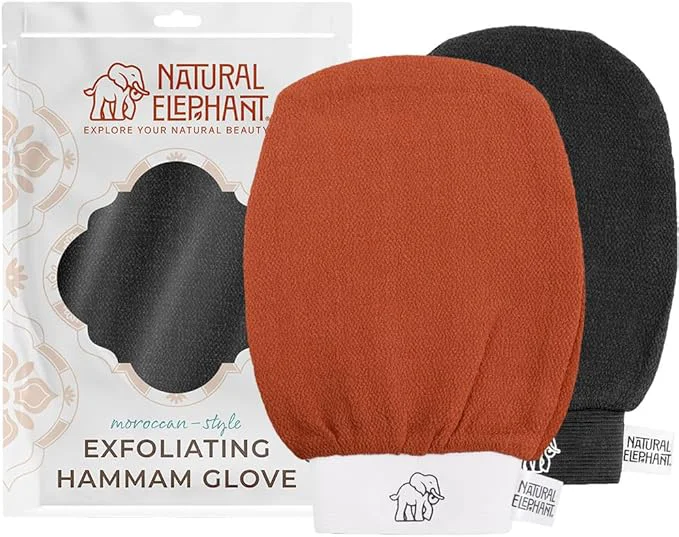 Reusable Natural Elephant Exfoliating Hammam Glove Moroccan Kessa Body Scrub Classic