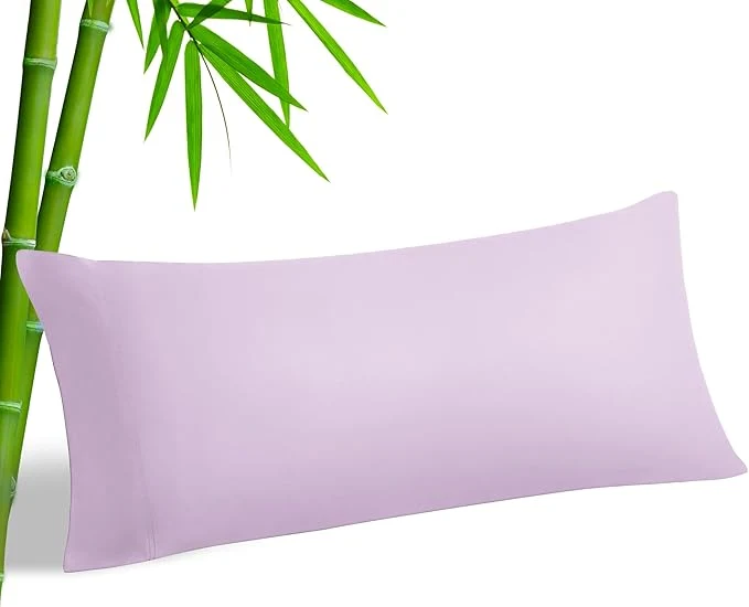 Functional BEDELITE Body Pillow Case Cover Rayon Made from Bamboo Cooling Body Pillow Cover for Hot Sleepers and Night Sweats Breathable amp Silky Soft Full Long Pillow Case Light Purple 20×54 Inches Reliable