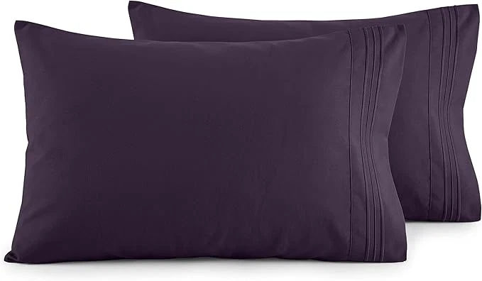 Versatile Elegant Comfort Luxury Ultra-Soft 2-Piece Pillowcase Set – 1500 Premium Hotel Quality Microfiber Double Brushed – Wrinkle Resistant King Size Purple Proven
