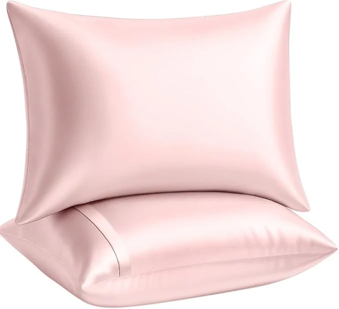 Verified BLISSFORD Pink Satin Pillowcase with Zipper for Hair and Skin Care Feels Soft and Cool Like a Silk Pillowcase Satin Pillow Cases 2 Pack Slik Pillow Cover Queen Size – Set of 2 High-Performance