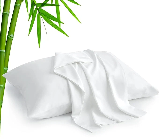 Expertly Made BEDELITE King Size Pillow Cases Set of 2 Rayon Derived from Bamboo Cooling Pillow Cases for Hot Sleepers amp Night Sweats Breathable and Silky Soft Envelope Pillowcases White 20 quot x36 quot Crafted