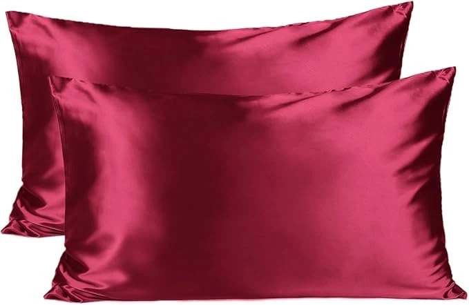 Optimized Yani Satin Pillowcase for Hair and Skin Care Silk Pillowcase 2 Pack Queen Size Pillow Cases Set of 2 -Satin Cooling Pillow Covers with Hidden Zipper Floral Print Modern