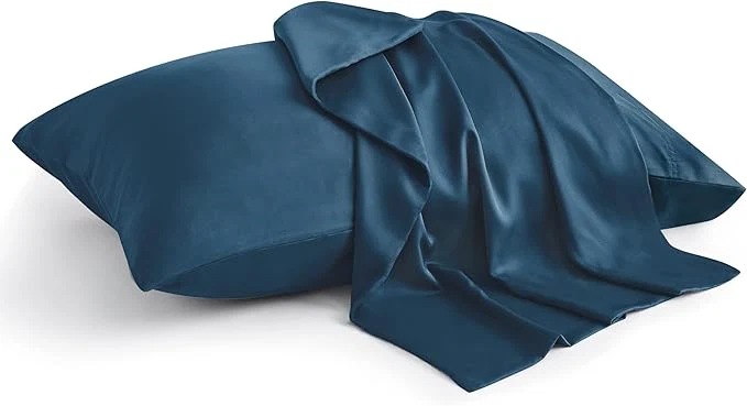 Modern BEDELITE Pillow Cases Queen Size Set of 2 Rayon Derived from Bamboo Cooling Pillow Cases for Hot Sleepers amp Night Sweats Breathable and Silky Soft Envelope Pillowcases Navy Blue 20 quot x30 quot Premium