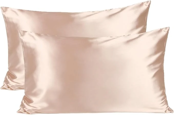 Relaxed Yani Satin Pillowcase Silk Pillow Cases for Hair and Skin with Zipper Standard Pillow Cases Set of 2 for 20 quot x26 quot Exquisite Packaging for Women Men Long-Lasting