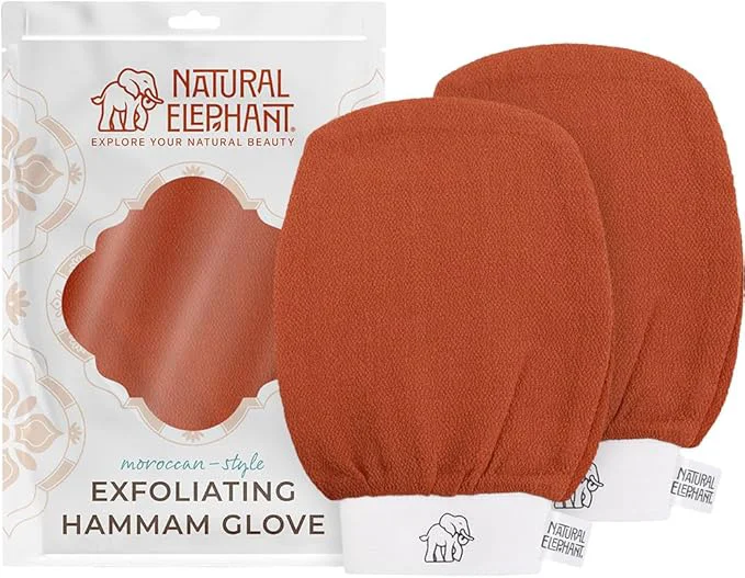 World-Class Natural Elephant Exfoliating Hammam Glove Moroccan Kessa Body Scrub Secure
