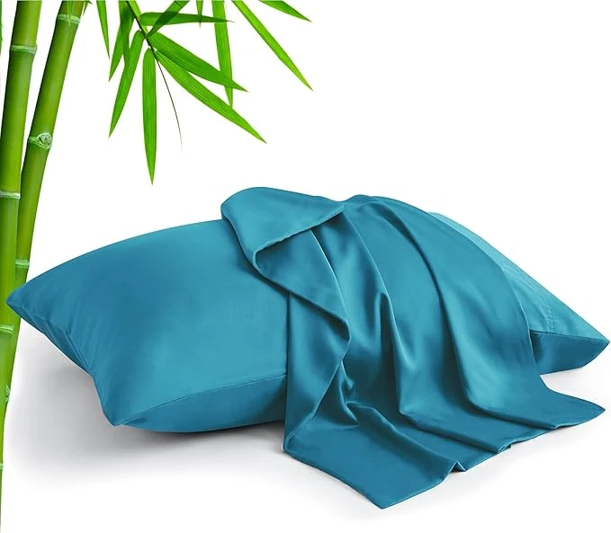 Reliable BEDELITE King Size Pillow Cases Set of 2 Rayon Derived from Bamboo Cooling Pillow Cases for Hot Sleepers amp Night Sweats Breathable and Silky Soft Envelope Pillowcases Teal 20 quot x36 quot Advanced