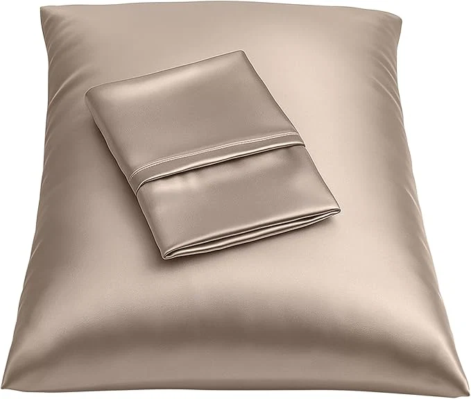 Luxury BLISSFORD Satin Pillowcase with Zipper for Hair and Skin Care Feels Soft and Cool Like a Silk Pillowcase Satin Pillow Cases 2 Pack Slik Pillow Cover Pewter King Size – Set of 2 Fine Crafted