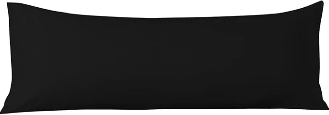 Smart Comfort Beddings Body Pillowcase Organic Cotton 600 Thread Count Sateen Soft Cooling Black 1-Pack Hidden Zipper Closure Hotel Quality Fade amp Shrink Resistant 20 x 54 Inches Casual