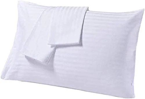 User-Friendly Comfort Beddings Queen Pillowcases Set of 4 – Organic Cotton 600 Thread Count Sateen Soft amp Comfy Pillow Covers with Envelope Closure White Stripe Queen Size 20 x 30 Inches Dependable