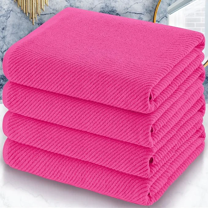 Practical Hot Pink Bath Towels Long-Lasting