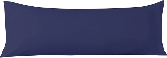 Fashionable Comfort Beddings Body Pillowcase Organic Cotton 600 Thread Count Sateen Soft Cooling Blue 1-Pack Hidden Zipper Closure Hotel Quality Fade amp Shrink Resistant 20 x 48 Inches Safe