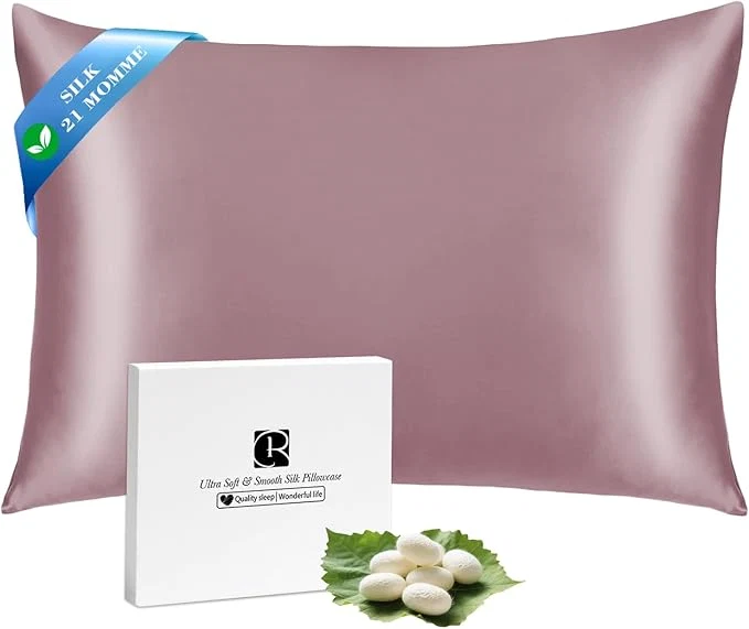 Sophisticated Ravmix Silk Pillow Cases with Zipper 21momme Mulberry Silk Pillowcase for Hair Skin Health Soft Smooth Breathable Cool Pillow Cover for Beauty Sleep with Gift Box 1PC Queen 20 quot x30 quot Dark Pink Dependable