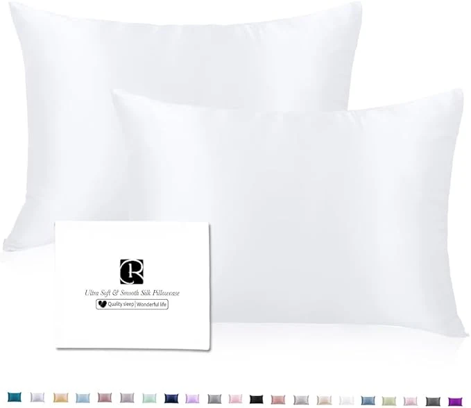 Expertly Made Silk Pillow Cases 2 Pack Ravmix Both Sides Mulberry Silk Pillowcases Set of 2 Cooling Pillow Cases for Hair and Skin Queen Size with Hidden Zipper 20 30inches Pure White Innovative