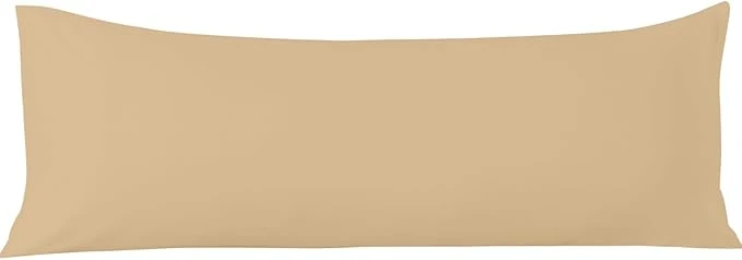 Minimalist Comfort Beddings Body Pillowcase Organic Cotton 600 Thread Count Sateen Soft Cooling Taupe 1-Pack Hidden Zipper Closure Hotel Quality Fade amp Shrink Resistant 20 x 60 Inches Versatile