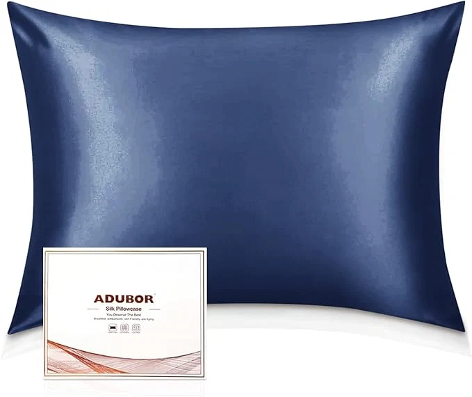 Elite Adubor Silk Pillowcase – Mulberry Silk Pillow Cases 22 Momme 6A Grade Fibers Silk Pillow Case for Hair and Skin Health with Hidden Zipper King 20 39 39 ×36 39 39 Navy Blue 1PC Organic
