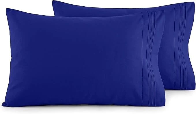 Smooth Elegant Comfort Luxury Ultra-Soft 2-Piece Pillowcase Set – 1500 Premium Hotel Quality Microfiber Double Brushed – Wrinkle Resistant Standard Queen Royal Blue Sophisticated