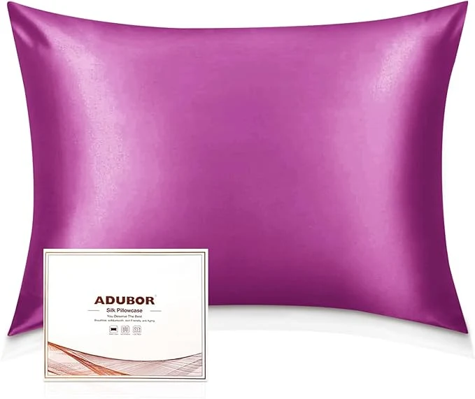 Prestigious Adubor Silk Pillowcase – Mulberry Silk Pillow Cases 23 Momme 6A Grade Fibers Silk Pillow Case for Hair and Skin Health with Hidden Zipper Standard 20 39 39 ×26 39 39 Dark Purple 1PC Lightweight