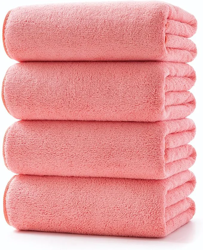 Natural Lumimi Towels 4 Piece Soft Microfiber Bath Towel Set Salon Gym Yoga Travel Fine Crafted