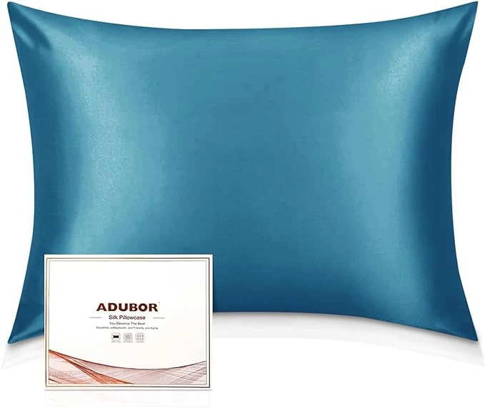 Original Adubor Silk Pillowcase – Mulberry Silk Pillow Cases 22 Momme 6A Grade Fibers Silk Pillow Case for Hair and Skin Health with Hidden Zipper Queen 20 39 39 x30 39 39 Peacock Blue 1PC Outstanding