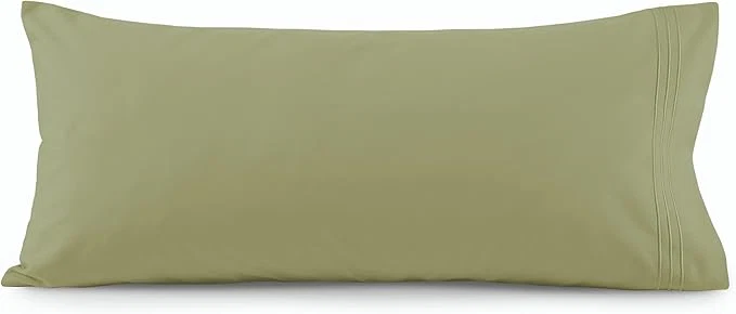 Stylish Elegant Comfort Luxury Ultra-Soft 1-Piece Body Pillowcase – 1500 Premium Hotel Quality Microfiber Double Brushed – Wrinkle Resistant Body Pillowcase Size Sage Green Pure
