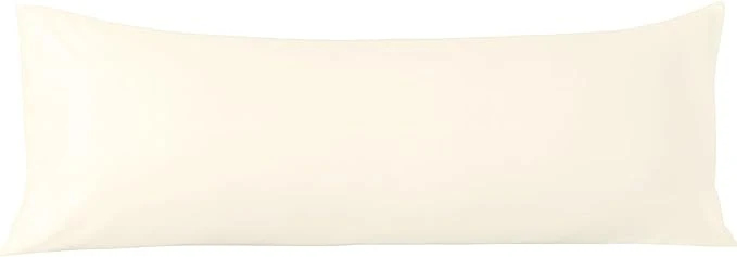 Durable Comfort Beddings Body Pillowcase Organic Cotton 600 Thread Count Sateen Soft Cooling Ivory 1-Pack Hidden Zipper Closure Hotel Quality Fade amp Shrink Resistant 20 x 48 Inches High-End