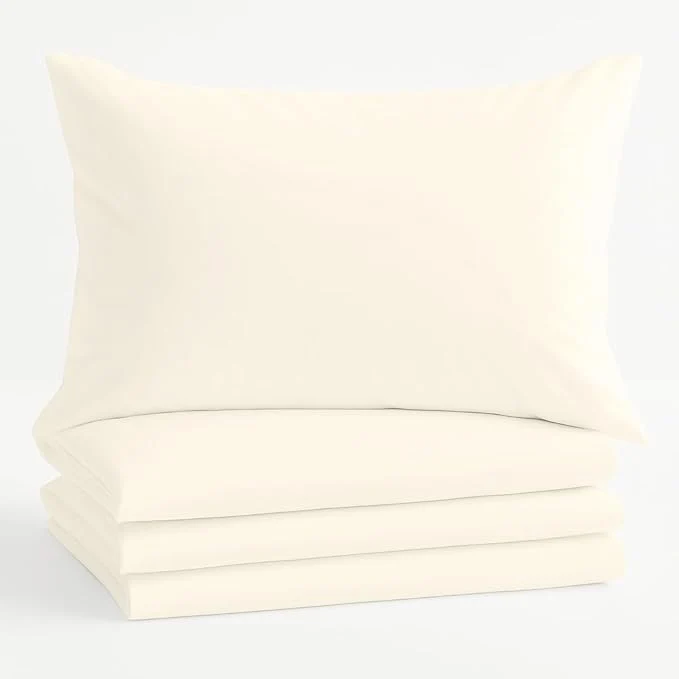 Classic Comfort Beddings King Pillowcases Set of 4 – Organic Cotton 600 Thread Count Sateen Soft amp Comfy Pillow Covers with Envelope Closure Ivory King Size 20 x 36 Inches Effective
