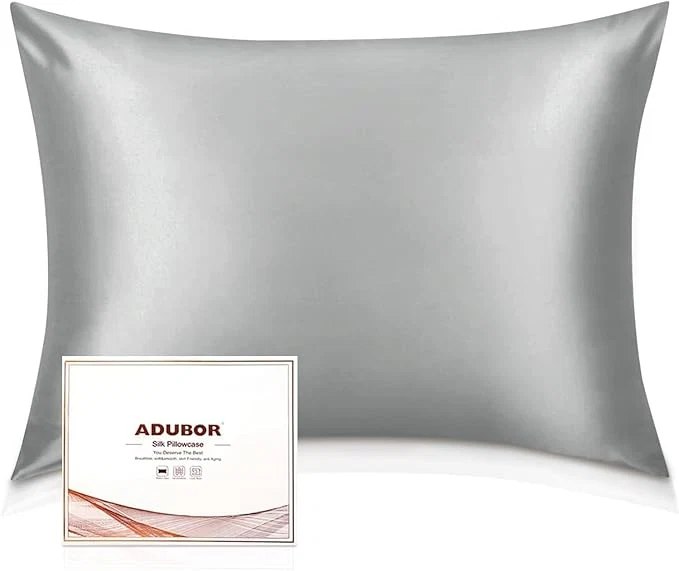 Excellent Adubor Silk Pillowcase – Mulberry Silk Pillow Cases 22 Momme 6A Grade Fibers Silk Pillow Case for Hair and Skin Health with Hidden Zipper Standard 20 39 39 ×26 39 39 Dark Gray 1PC Sophisticated