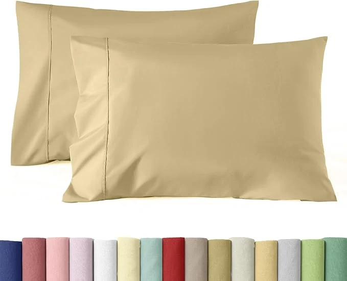 Modern WINLIFE King Pillowcases Set of 2 Cotton Egyptian Quality King Pillow Cases 2 20×36 inches Soft and Breathable Pillow Cover Khaki Recyclable