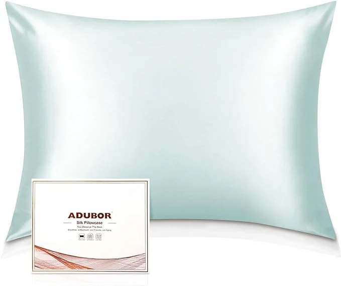 Excellent Adubor Silk Pillowcase – Mulberry Silk Pillow Cases 22 Momme 6A Grade Fibers Silk Pillow Case for Hair and Skin Health with Hidden Zipper King 20 39 39 ×36 39 39 Light Green 1PC Eco-Friendly