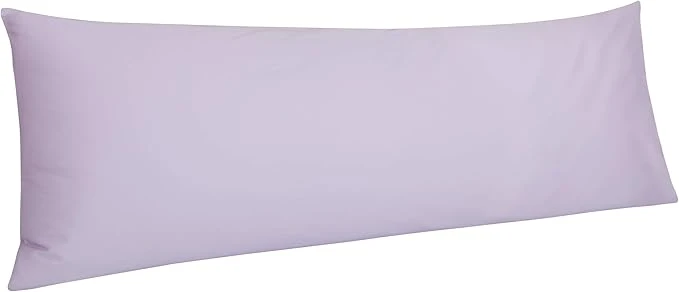 NTBAY Egyptian Cotton Body Pillowcase – 500 Thread Count Cotton Body Pillow Cover – Soft and Breathable Envelope Closure Body Pillowcase for Adults 20×54 Inches Light Purple Recyclable