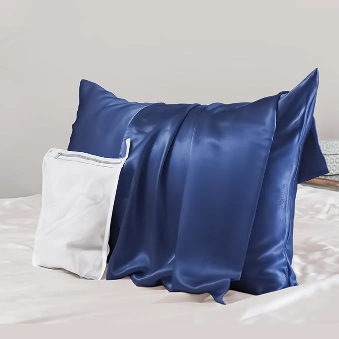 Casual PROMEED Premium 6A Silk Pillowcase Toddler Size for Kids – 23 Momme Mulberry Silk Travel Pillow Case Covers for Hair and Skin Toddler Travel 13 quot x18 quot Navy Environmentally Friendly
