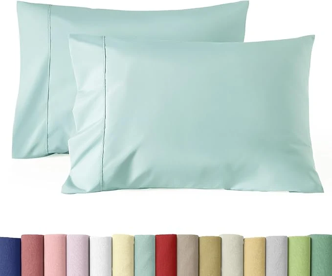 Expertly Made WINLIFE Cotton Pillow Cases Queen Set of 2 Pillowcases Queen Size Long Staple Cotton 20×30 inches Cooling Breathable amp Soft Pillowcase Covers Sky Blue Dependable
