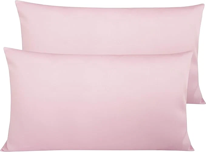Authentic NTBAY Egyptian Cotton King Pillowcases – Set of 2 500 Thread Count Cotton Pillowcases – Soft and Breathable Envelope Closure Pillow Cases – 20×36 Pillow Covers for Bed Pink Advanced