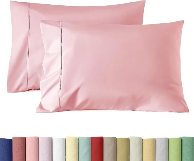 Green WINLIFE Cotton Pillowcases Set of 2 King Size Long Staple Silky Envelope Pillow Cases 20×36 inches Soft and Breathable Pillow Cover Pink Minimalist