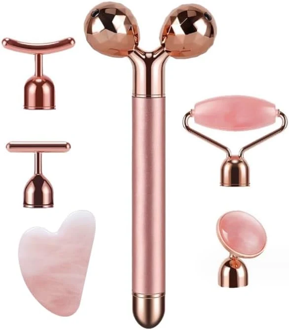 Healthy 7pcs Facial Jade Roller and Gua Sha Kit Natural Jade Stone Face Massager Stylish