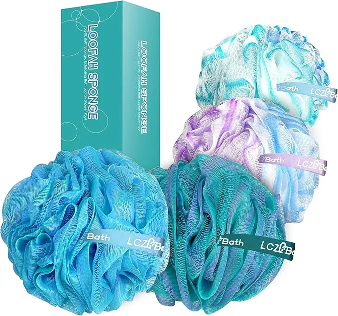 Excellent Loofah 4 Pack 75g Extra Large Loofa Set Soft Bath Sponge Thick Body Wash Puffs Advanced