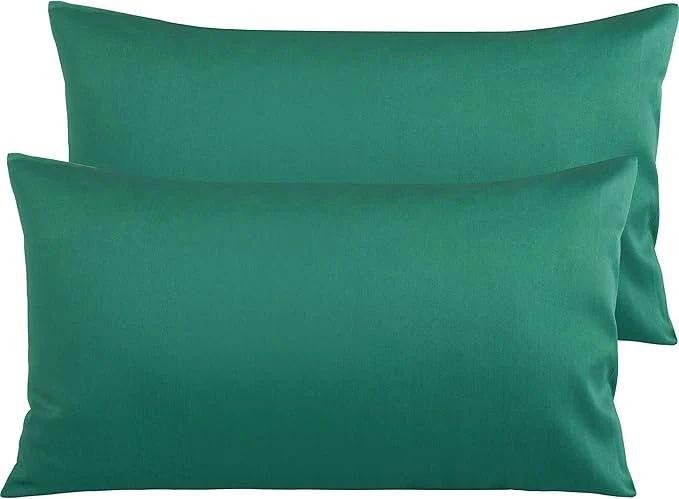 High-End NTBAY Egyptian Cotton King Pillowcases – Set of 2 500 Thread Count Cotton Pillowcases – Soft and Breathable Envelope Closure Pillow Cases – 20×36 Pillow Covers for Bed Dark Green High-Performance