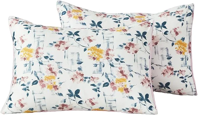 Elegant WINLIFE Cotton Pillow Cases Set of 2 Aesthetic Shabby Floral Chic Printed Pillowcase Envelope Closure Pillow Cover Soft amp Breathable Queen 20 39 39 x 30 39 39 Responsible
