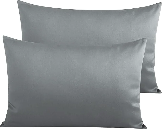 Modern NTBAY Egyptian Cotton Queen Pillowcases – Set of 2 500 Thread Count Cotton Pillowcases – Soft and Breathable Envelope Closure Pillow Cases – 20×30 Pillow Covers for Bed Dark Grey Minimalist