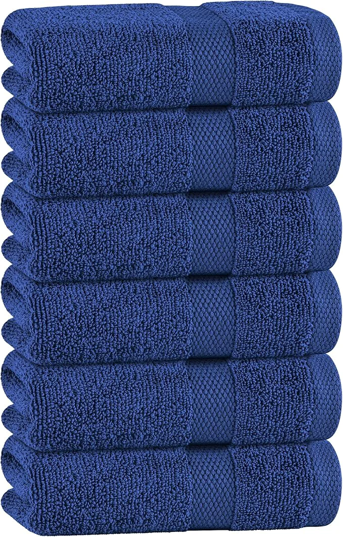Selected White Classic Navy Hand Towels for Bathroom Cotton Hand Towel Bulk for Gym Recyclable