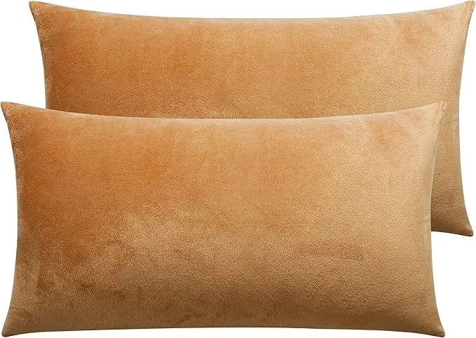 Fast NTBAY 2 Pack Zippered Velvet King Pillowcases Super Soft and Cozy Luxury Fuzzy Flannel Pillow Cases with Zipper 20×36 Inches Camel Responsible