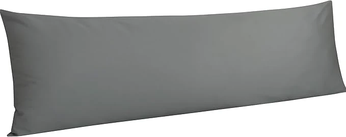 Modern NTBAY Egyptian Cotton Body Pillowcase – 500 Thread Count Cotton Body Pillow Cover – Soft and Breathable Envelope Closure Body Pillowcase for Adults 20×54 Inches Dark Grey Classic