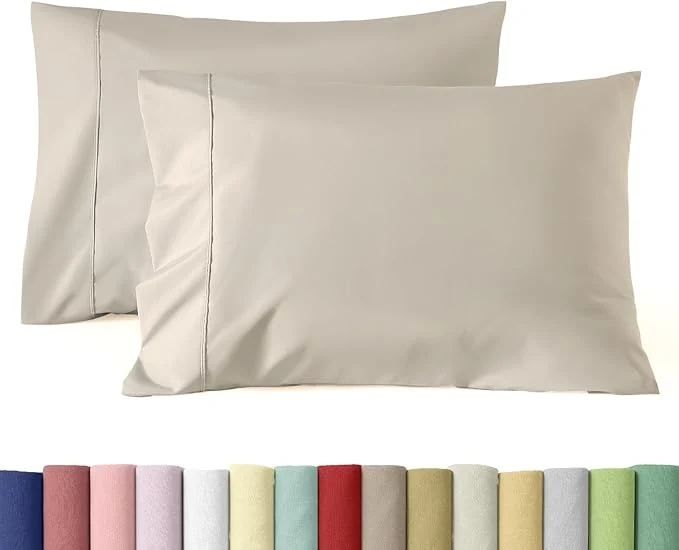 Official WINLIFE King Pillowcases Set of 2 Cotton Egyptian Quality King Pillow Cases 2 20×36 inches Soft and Breathable Pillow Cover Taupe Responsible