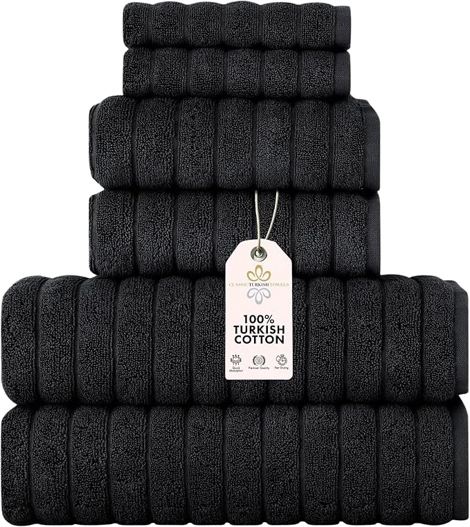 Flexible Classic Turkish Towels CTT Luxury 6 Piece Towel Set Turkish Cotton Recyclable
