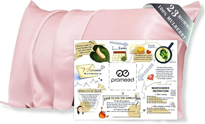 Convenient PROMEED 23 Momme Grade 6A Pink Silk Pillowcase with Zipper Premium Mulberry Silk Pillow Cases for Women Hair Natural Silk Anti Acne Pillowcase King 20 quot x36 quot Pink Optimized