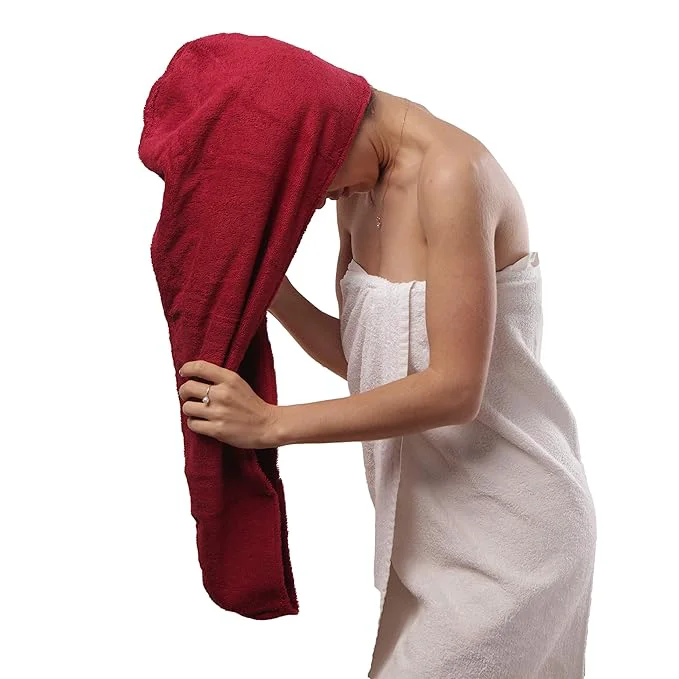 Original Extra Large Waffle Cotton Hair Towel Wrap Excellent