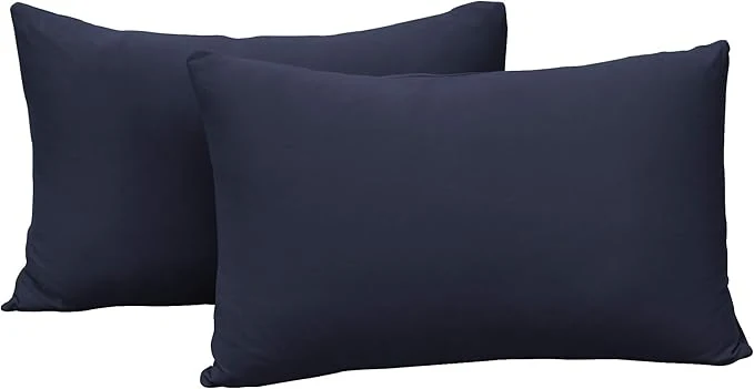 Trusted 2-Pack Stretch Pillow Cases – Jersey Knit amp Ultra Soft Envelope Closure Pillowcases T-Shirt Like Microfiber Blend – Suitable for Queen or Standard Size Set of 2 Navy Sophisticated
