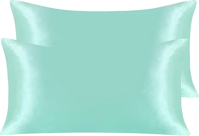 Practical NTBAY 2 Pack Satin King Pillowcases for Hair and Skin Luxurious and Silky Pillow Cases with Envelope Closure 20×36 Inches Light Blue Next-Generation