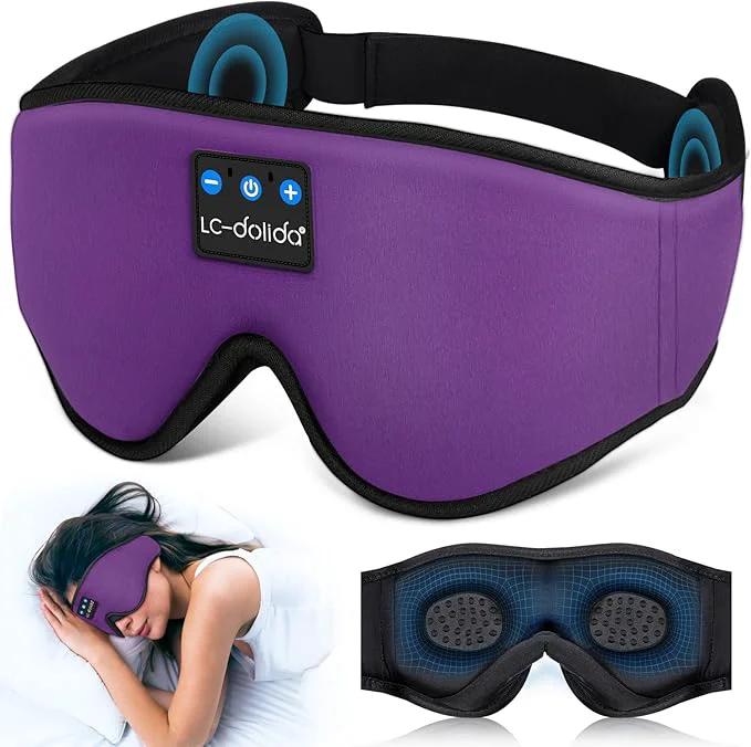 Smooth LC-dolida Sleep Headphones Sleep Mask Bluetooth Wireless Music Eye Mask Healthy